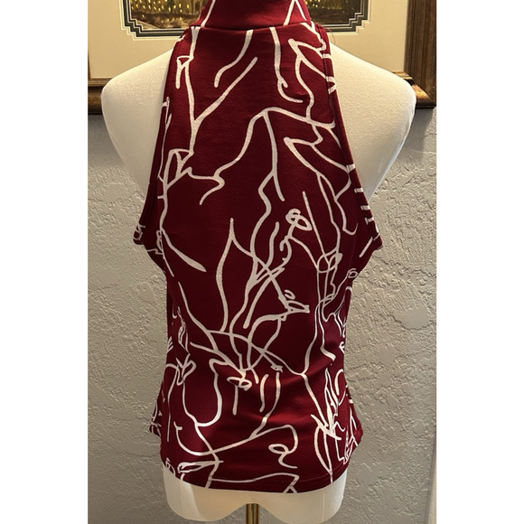 Shein Top Red/White XL Top Racer Front Geometric Aztec Travel Vacation Beach Boh - Picture 5 of 8